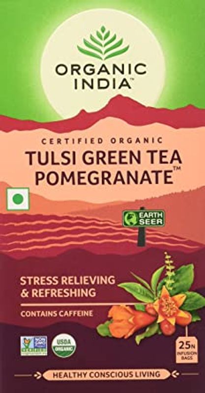 Organic India Tulsi Green Tea Pomegranate 25 poser