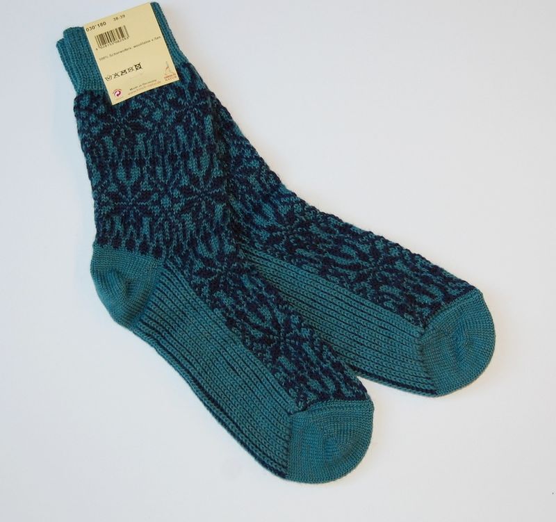 Hirsch Ullsokker modell STJERNE jeans-blå 42/43