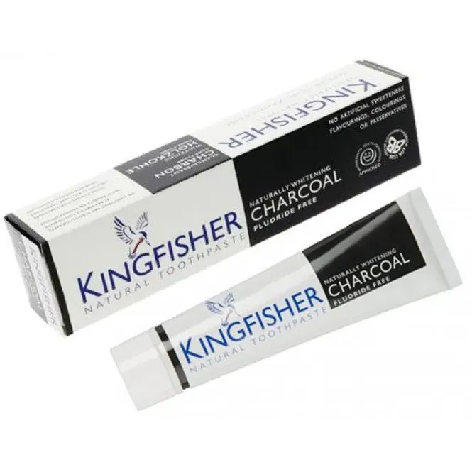 Hovedbilde Kingfisher Tannkrem Charcoal Mint uten fluor 100 ml